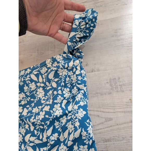Albion Bella Tankini Top women's XL blue ivy floral full coverage NWTs ruffle - Picture 2 of 5